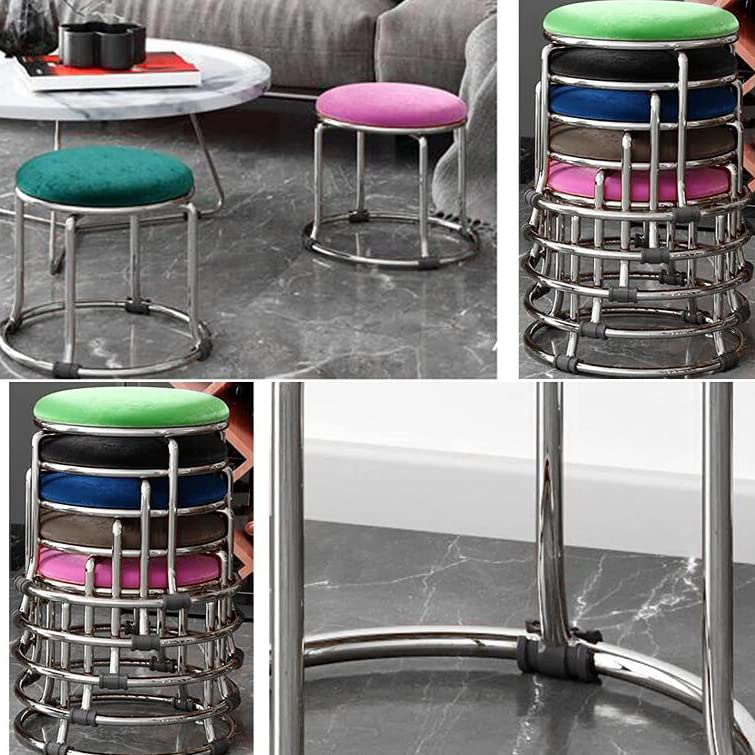 Tabourets empilables YangRy | Tabouret rond bas en flanelle 33 cm - 7