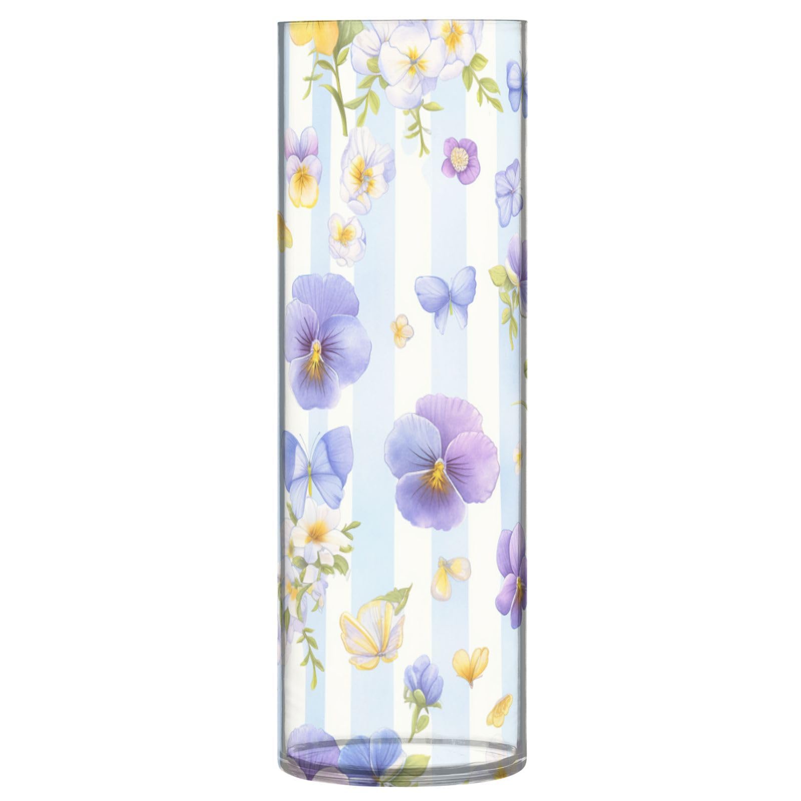 Vase à fleurs d'été plastique bleu violet deco table maison