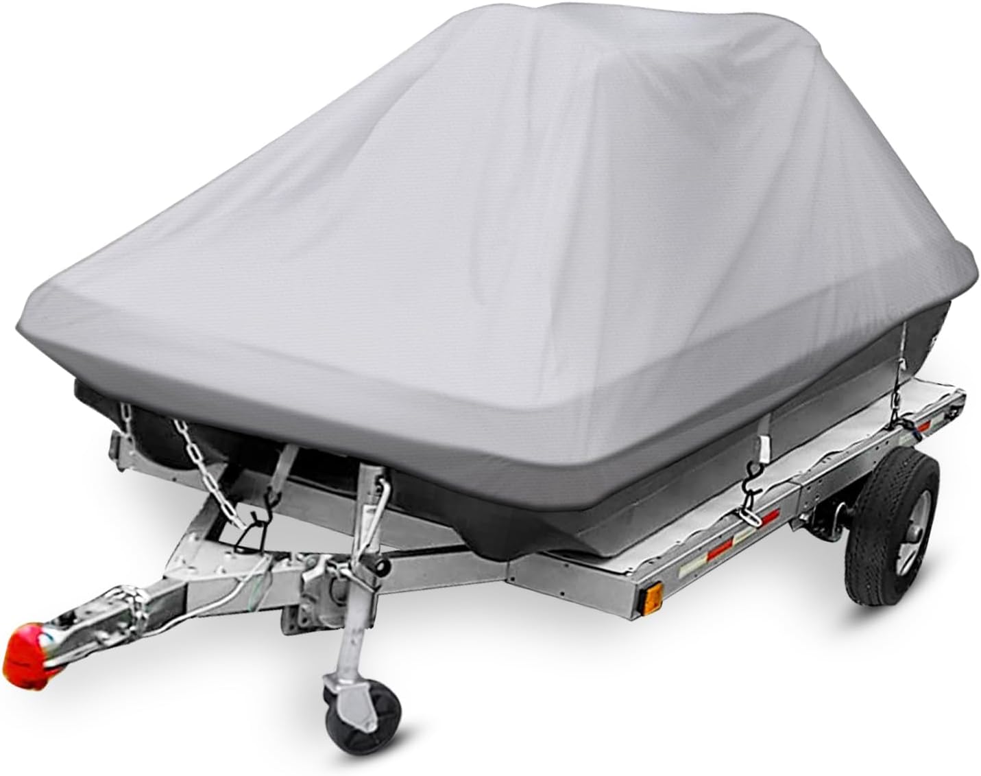 900D Waterproof Pond Boat Cover for 8'-10'L Pond Prowler Bass Fishing Boat and Bass Raider Boat,Heavy Duty Marine Grade Canvas,Gray