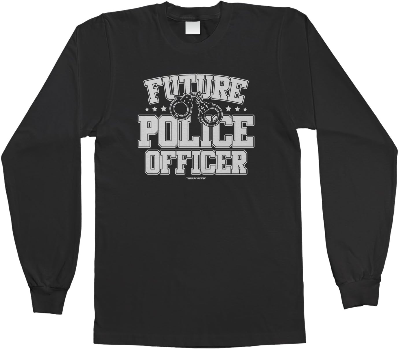 Threadrock Big Boys' Future Police Officer Youth Long Sleeve T-Shirt