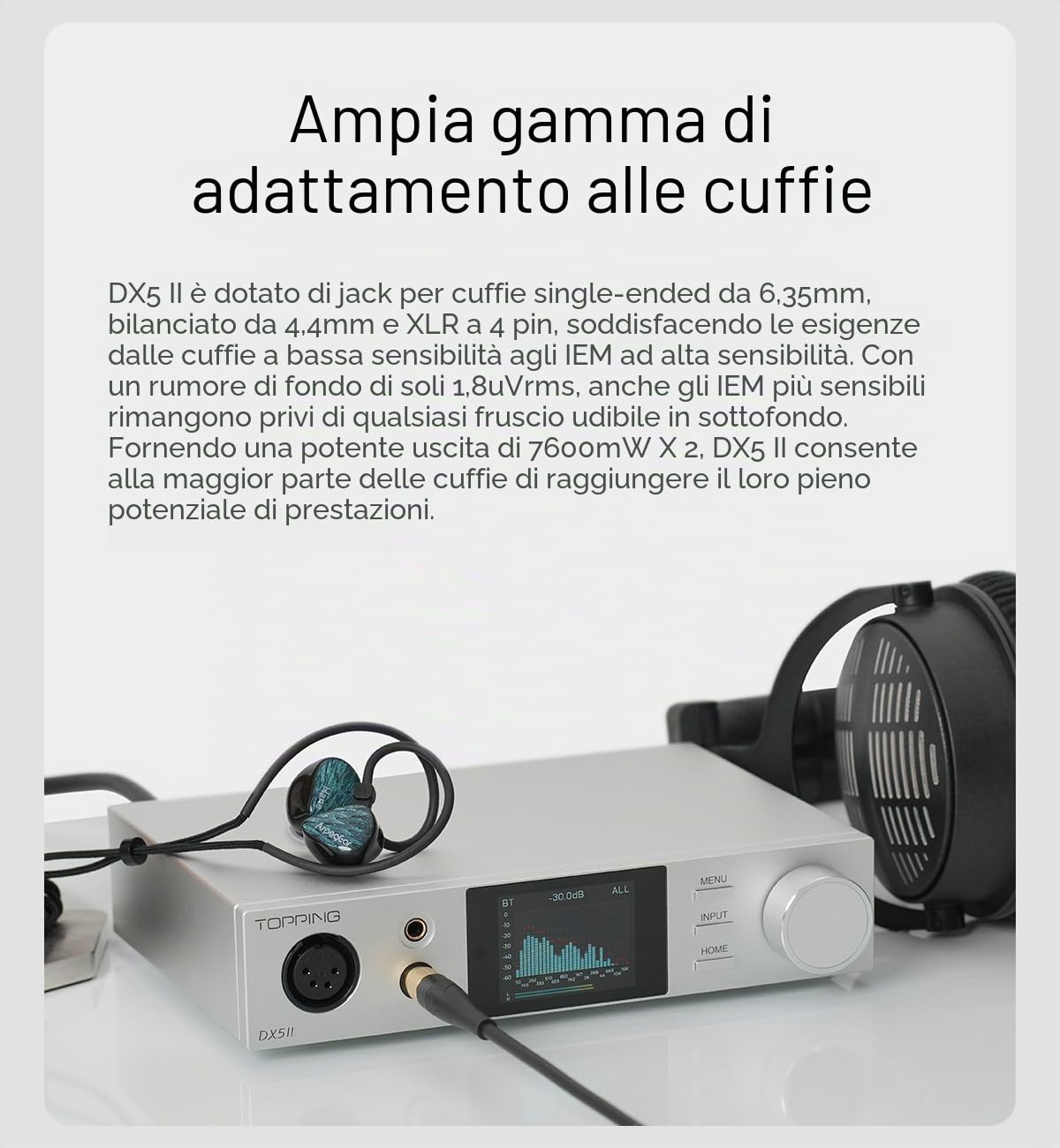 Topping DX5 II - Amplificatore per decodificatore LDAC, doppio ES9039Q2M DSD512 PCM768kHz