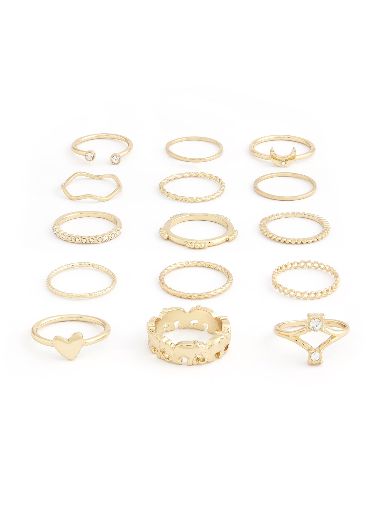 See full amazon price history chart for ZAVERI PEARLS Set of 15 Gold Tone Contemporary Stackable Rings For Women-ZPFK13630 ZAVERI PEARLS Set of 15 Gold Tone Contemporary Stackable Rings For Women-ZPFK13630 (B0B2LTN467) Amazon Price History, Amazon Price Tracker