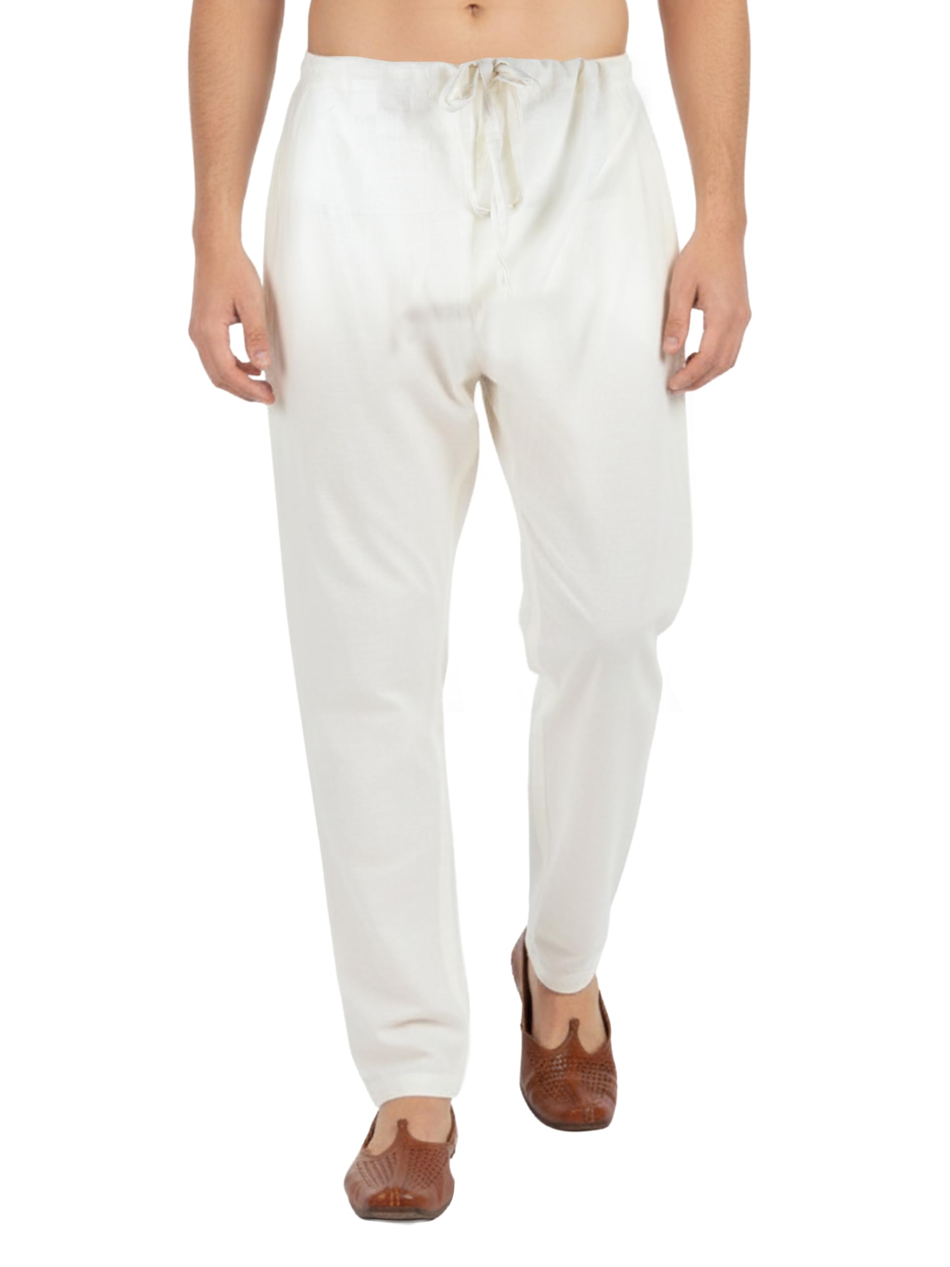 JBN Men's White Cotton Blend Men's pant-image-9