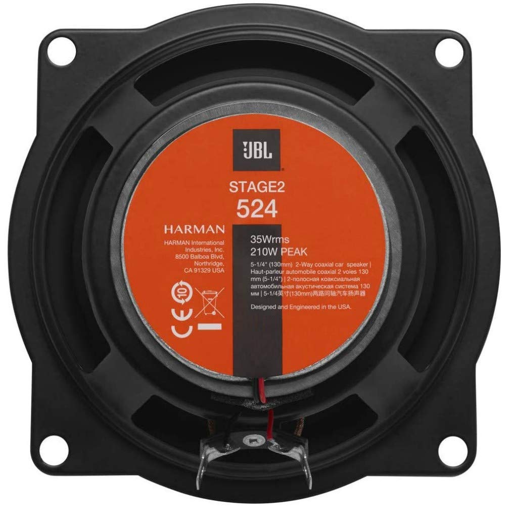 2 Lautsprecher kompatibel mit JBL STAGE2 524 2-Wege-koaxial 5,25" 13,00 cm 130 mm 35 watt rms und 210 watt max 4 ohm 90 db spl Auto pro Paar