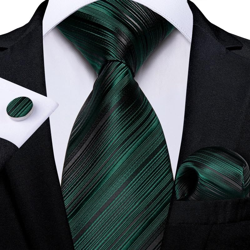 Corbata de seda rayada para hombre formal miniatura 2