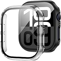 Vista 25 de Paquete de 2 fundas con protector de pantalla de vidrio templado para Apple Watch Series 3/2/1 de 38mm, JZK protector delgado con cobertura