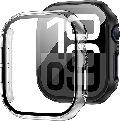 Miniatura 25 de Paquete de 2 fundas con protector de pantalla de vidrio templado para Apple Watch Series 3/2/1 de 38mm, JZK protector delgado con cobertura