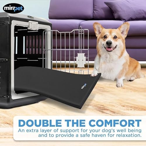 Mirapet Pet Carrier Pad - Waterproof Dog Bed Mat with Machine Washable Cover for Indoor & Outdoor Use - Durable Materials for Long-Lasting Comfort and Support (Medium for 26\'\' Crate)