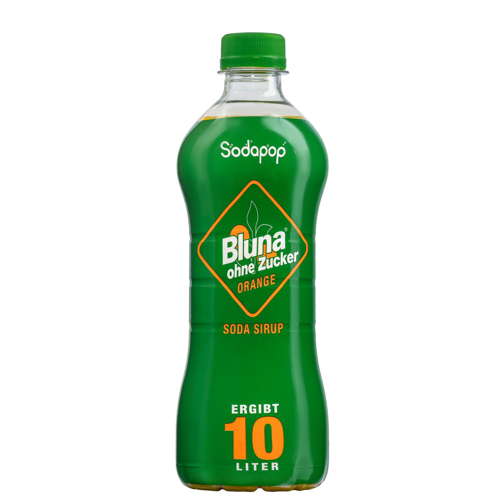 Sodapop Sirup Bluna Orange ohne Zucker, schnell & einfach zubereitet, 1 Flasche ergibt 10 L Fertiggetränk, 500 ml