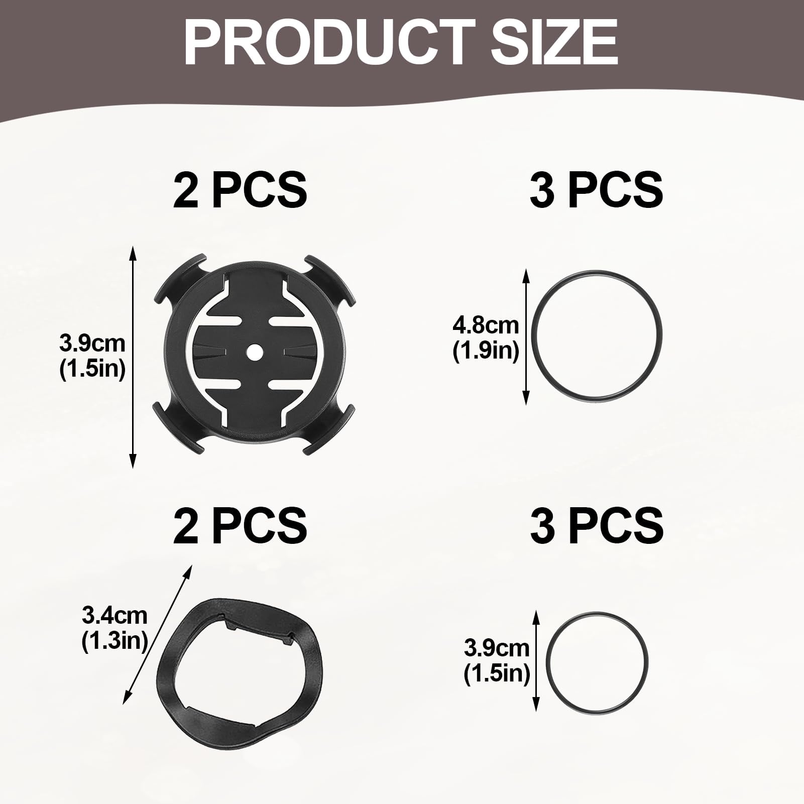Ebksqs 2 Piezas Soporte GPS Bicicleta, Montura para Manillar con Correa de Silicona, Compatible con Edge 200/500/520/800 y iGPSPORT iGS50/618 (ABS, 22-40mm) - 3