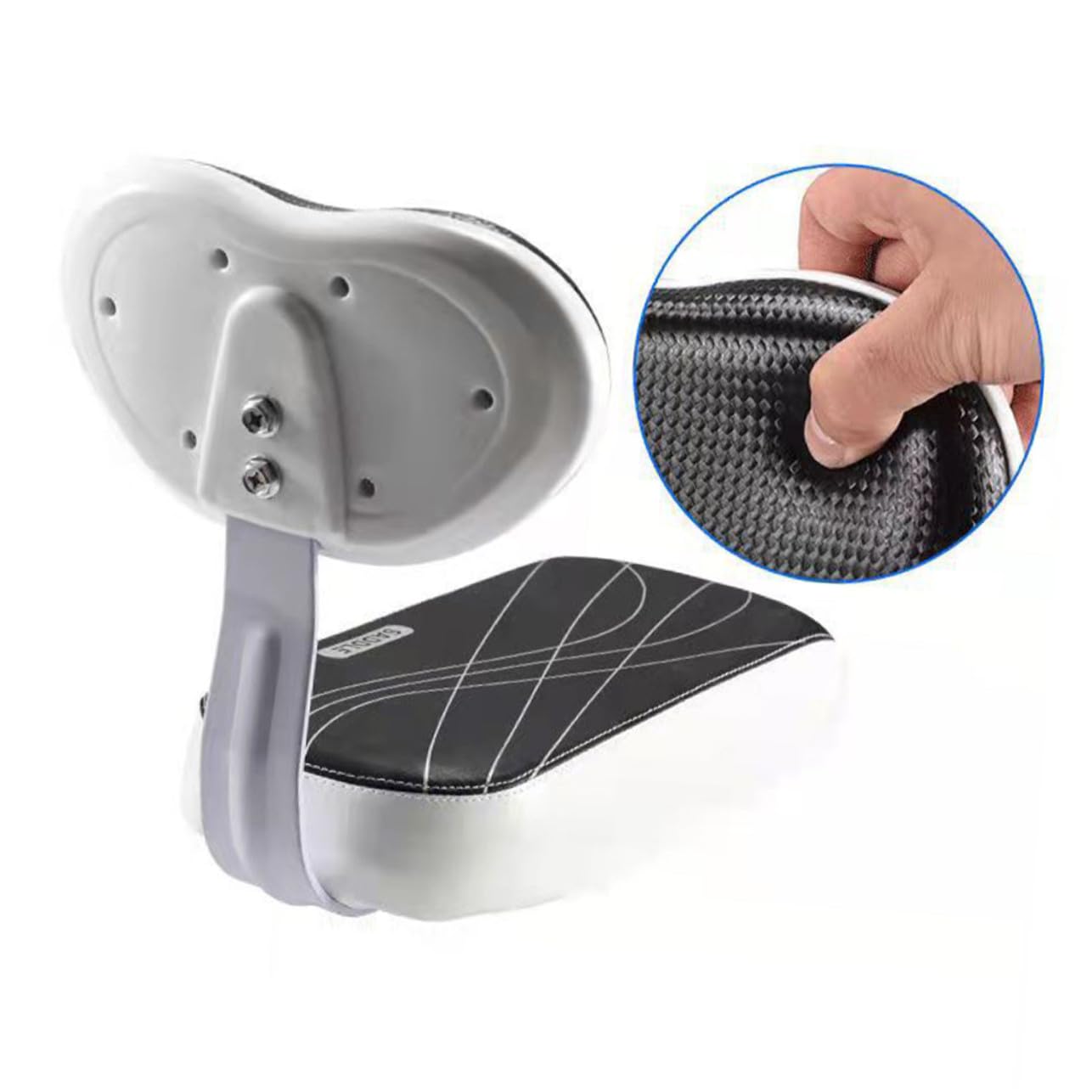 Abaodam Seggiolino Posteriore per Bicicletta Resistente all’Usura Pedali e Schienale, Sedile Staccabile e Comodo per Bambini, Compatibile Portabici Standard per Uso Outdoor e Mountain Bike