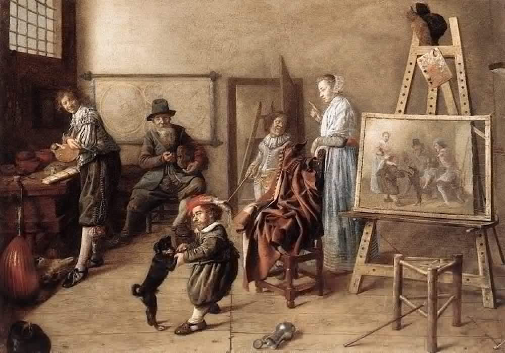 Poster Jan Miense Molenaer His Studio Painting 50x70 cm - 4