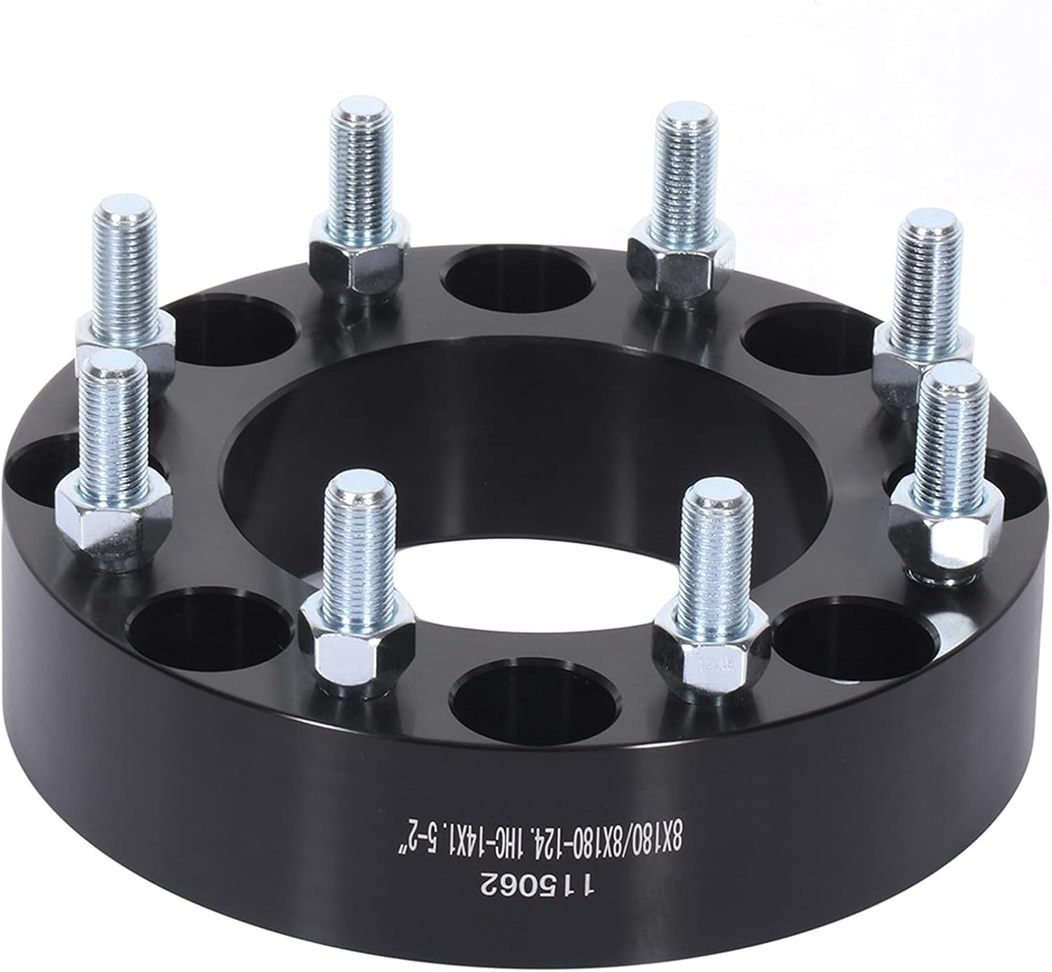 Ineedup 2 inch 8x180 Wheel Spacers 124.1mm Center Bore with 14x1.5 Studs Black 4Pcs 8 Lug Wheel Spacers 50mm Thickness Fit for Silverado 2500 HD 2011-2019