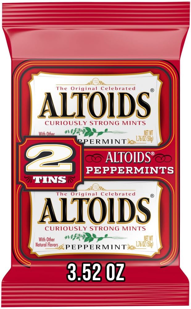ALTOIDS Peppermint Breath Mint Tins, 3.52 Oz (Pack of 2)
