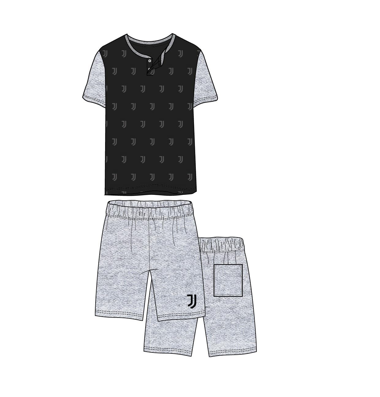 hermet pigiama ragazzo corto in cotone mezza manica JUVENTUS art. J20 3000