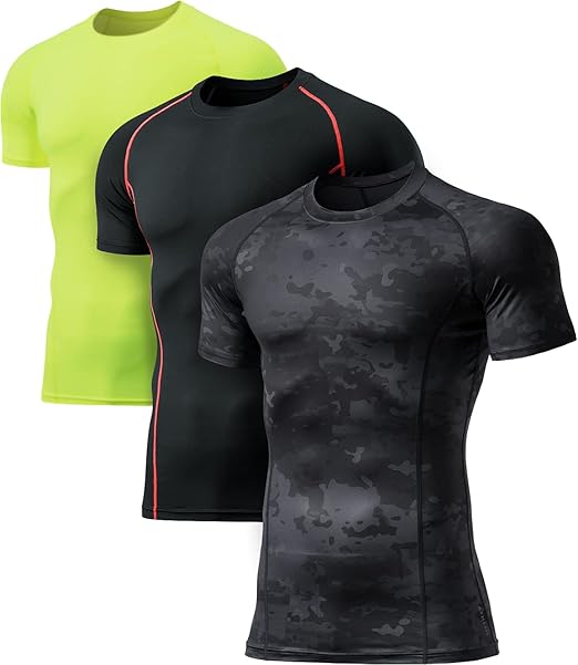 Men's cool-dry short sleeve compression shirts, 1-3 pack