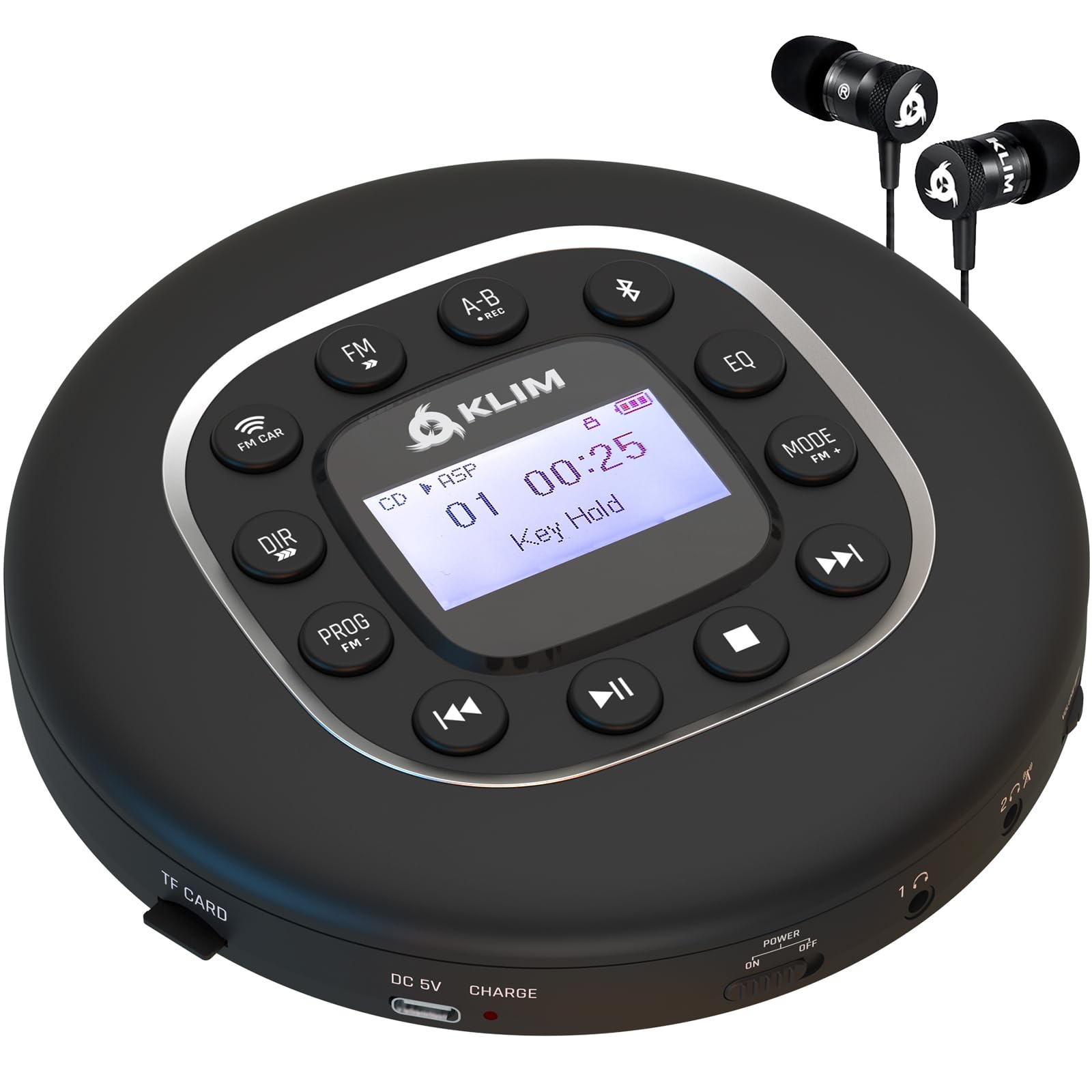 KLIM Journey + Portable CD Player Walkman with Durable Battery + Headphones + FM Radio + Compatible MP3 CD Player + SD Card FM Transmitter Bluetooth + Ideal for Cars + Portable CD Player-image-27