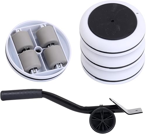 Elevador de muebles de alta resistencia, 4 rodillos para electrodomésticos, ruedas de capacidad de carga de 440 libras + palanca de herramienta de