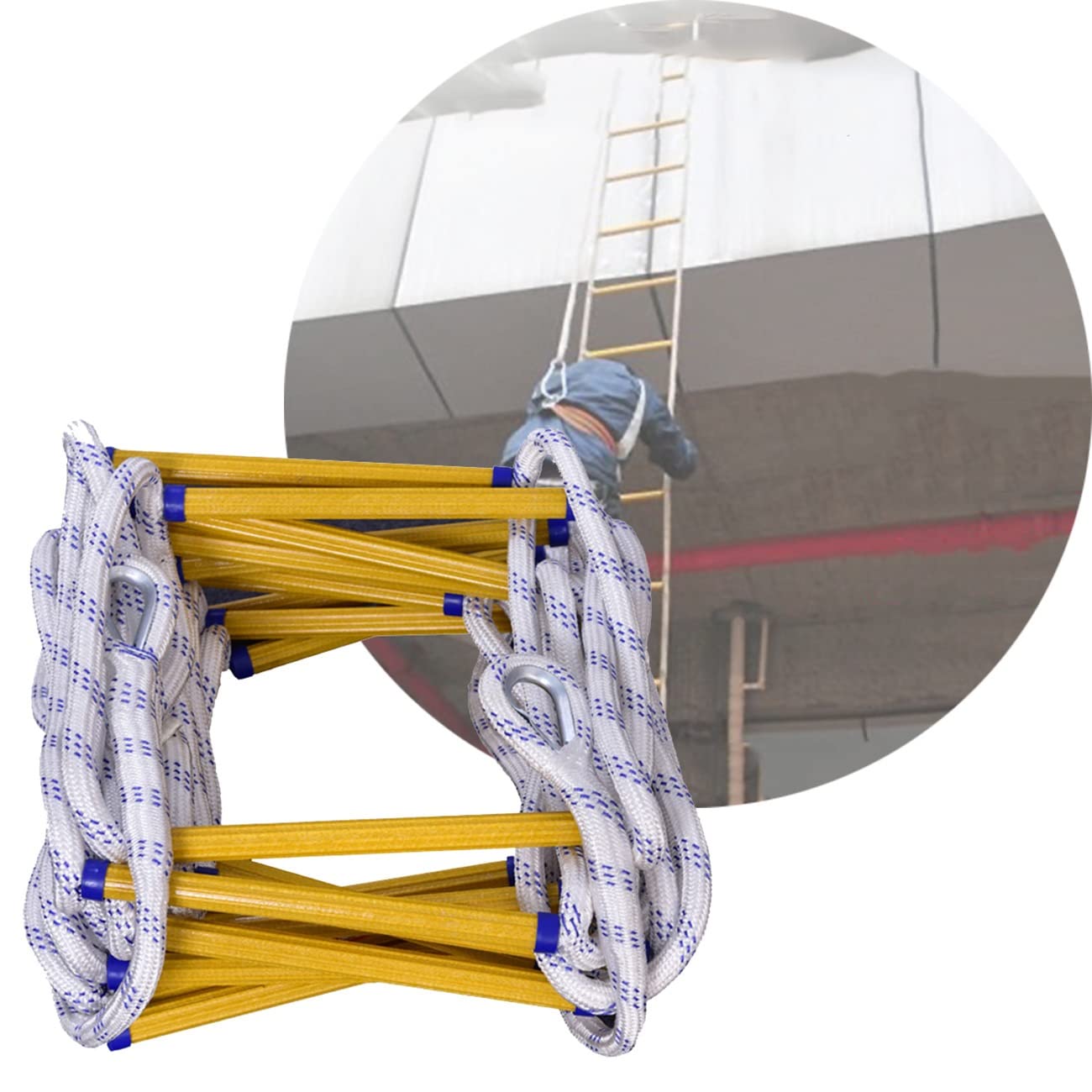 Buy LAErper Resin Fire Escape Ladder,Nylon Rope Ladder,Fire Escape Rope