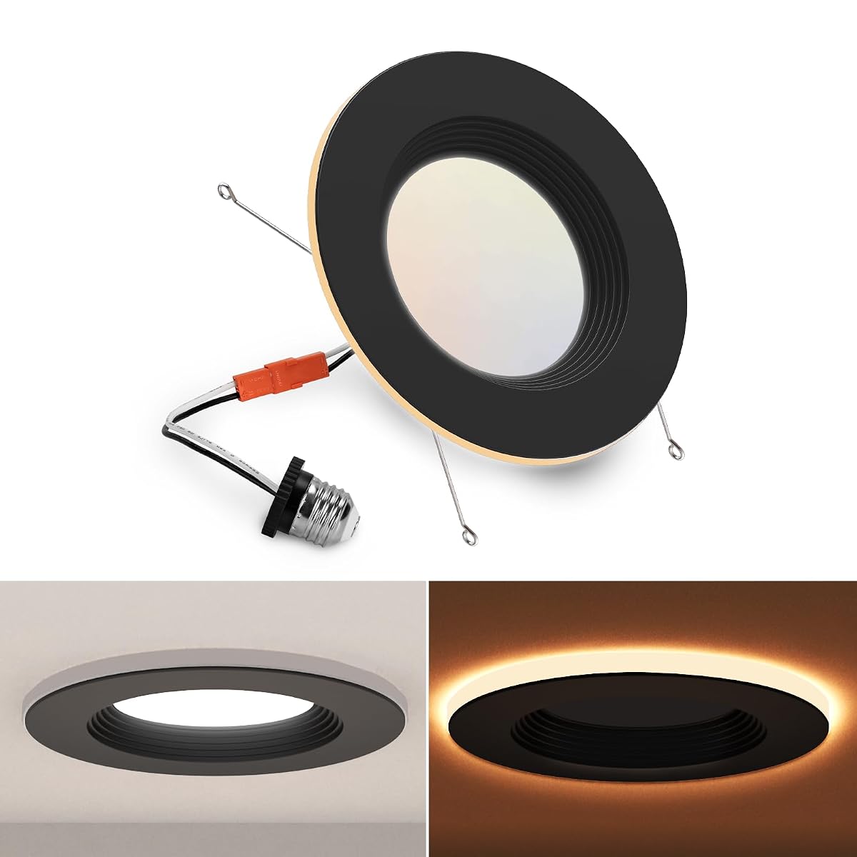 POWERASIA 5/6 Inch LED Can Lights, 12W Dimmable Downlight, 5CCT 2700K-6000K,