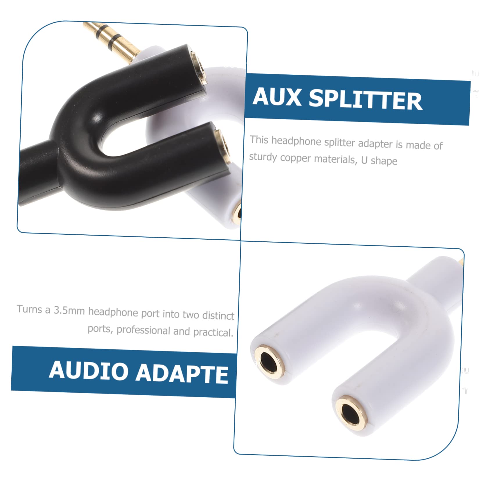 HEMOTON 30 Pz adattatore audio adattatore per cuffie Splitter per cuffie a 2 vie divisore jack Adattatore 1/2 sdoppiatore audio da 3,5 mm auricolare distributore Linea audio amanti