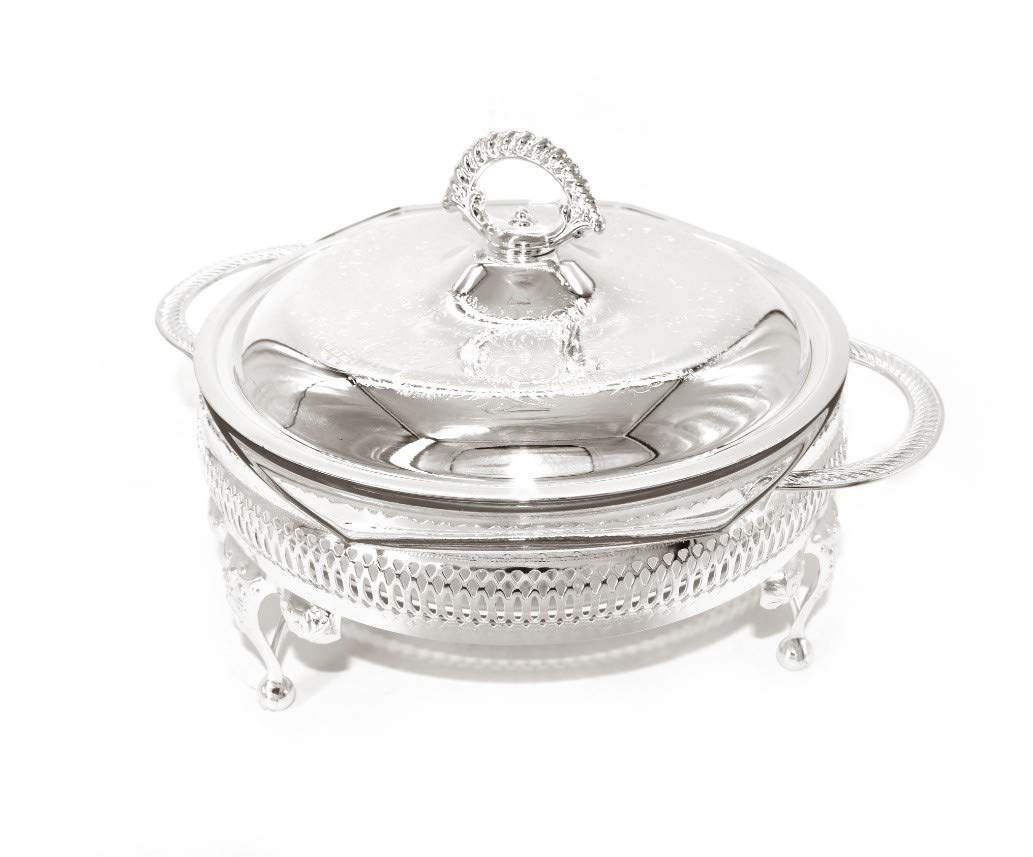QUEEN ANNE Round Casserole Warmer with Handles and Legs