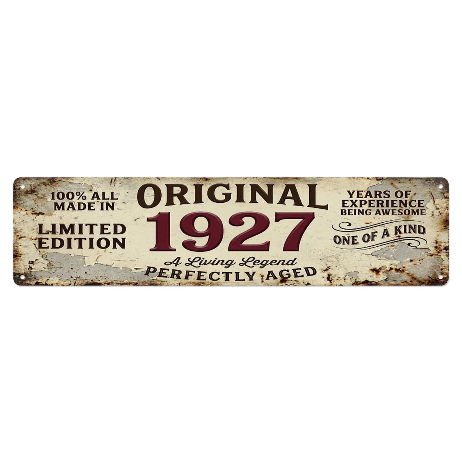 Original 1927 Limited Edition Perfectly Aged Legend Metal Tin Sign