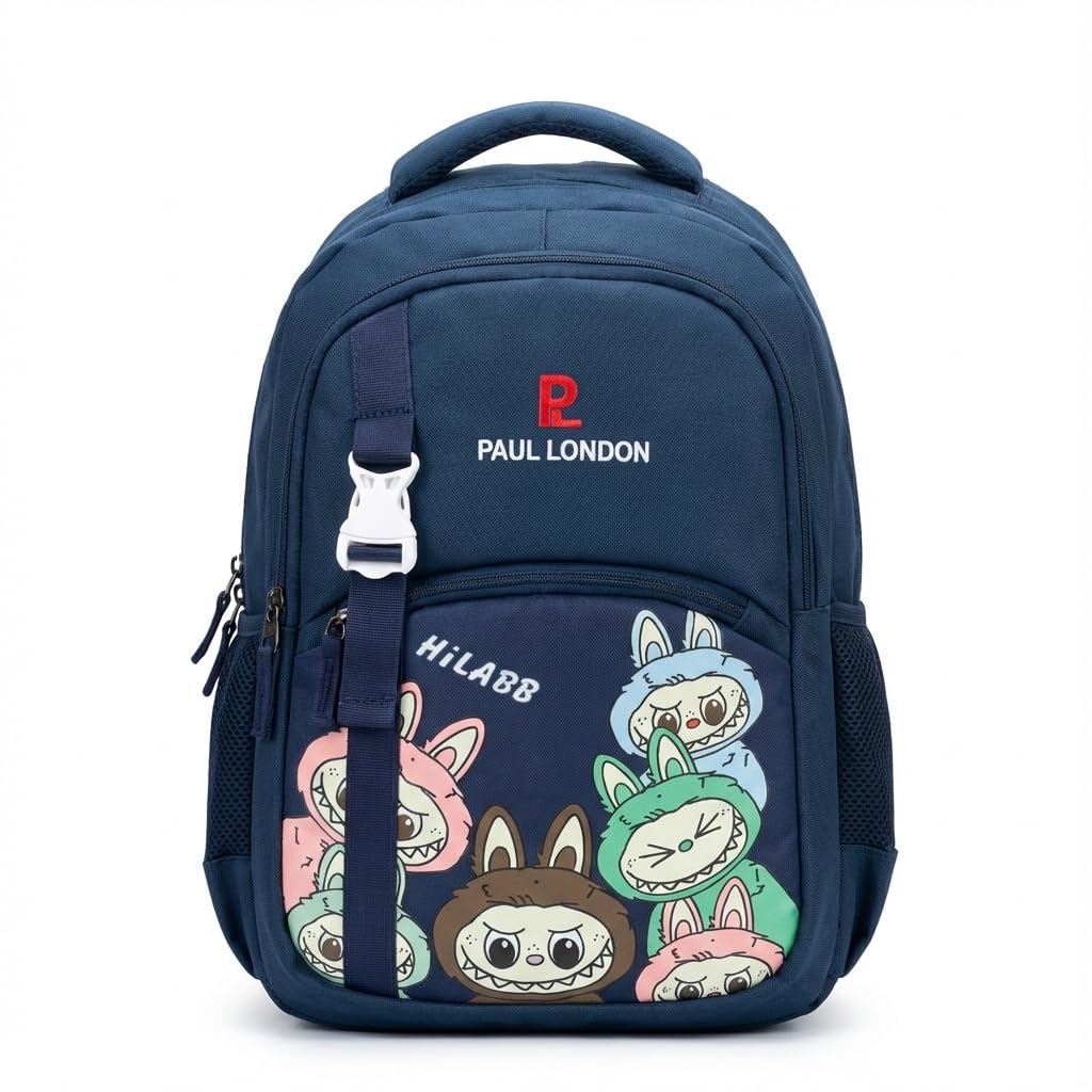 paul london Buzzybag 30 L Stylish Waterproof Backpack | Durable PU Build | All-Day Comfort Straps | Everyday Bag for Work, Travel & College (Navy Blue)-picture-14