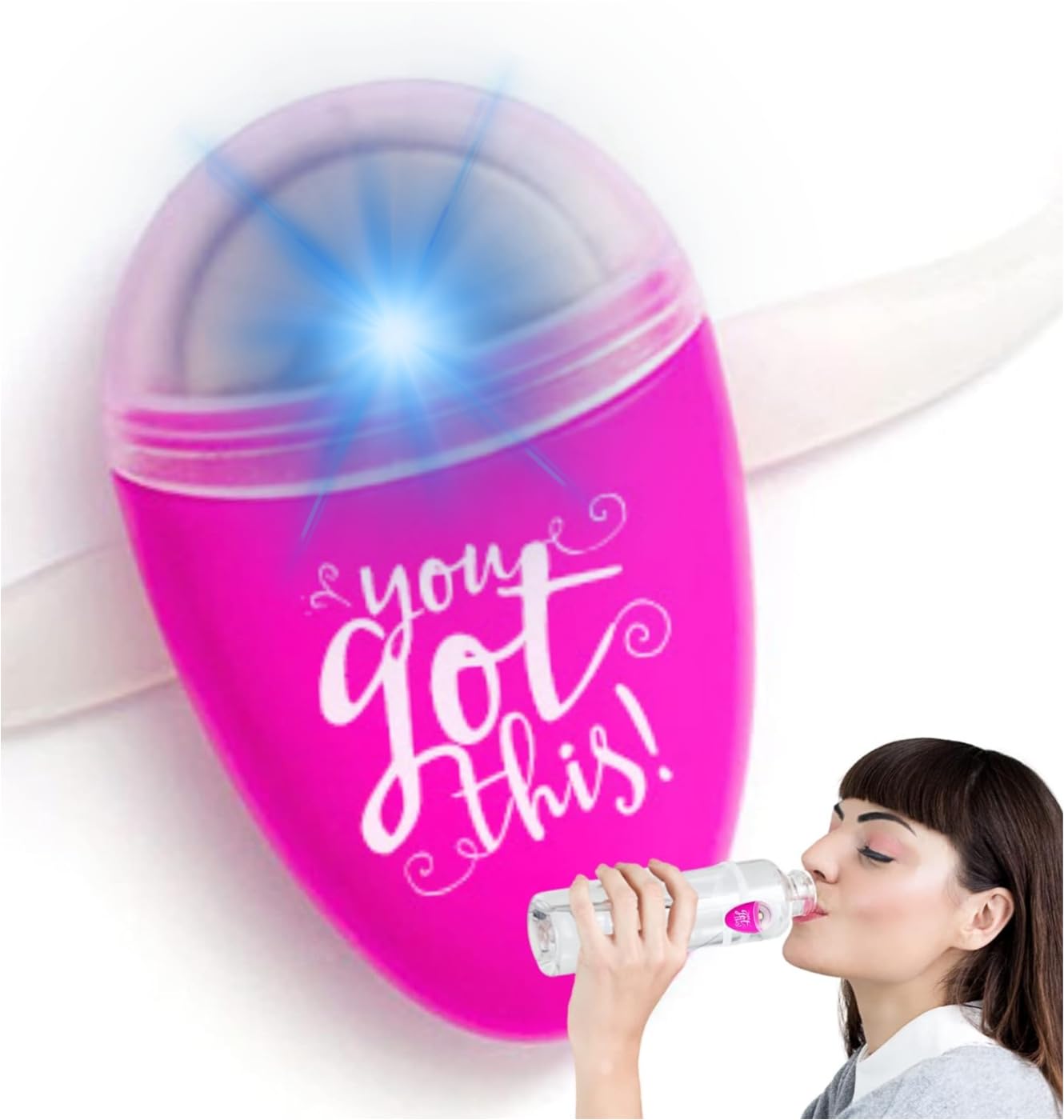 ULLA Smart Light for Water Bottle, Small Hydrate Reminder, Fits Most Water Bottles, Lights Up When Time to Drink, Hydration Intake Planner, Home & Office Use, BPA Free - You Got This