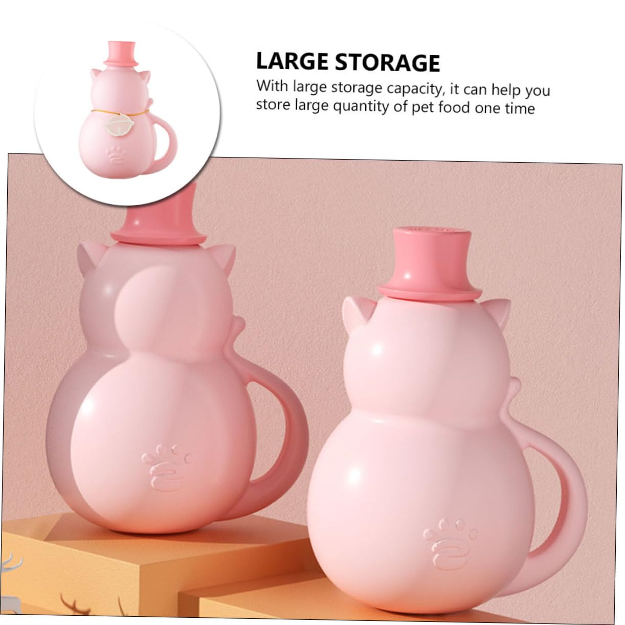 MERRYHAPY Kitten Shape Cat Litter Bucket Cat Food Storage Container Airtight Pet Food Box for Multi Purpose Design Durable and Reliable for Daily Use