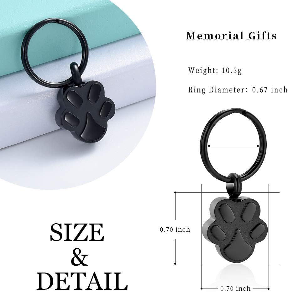 shajwo Cremation Jewelry Urn Keychain for Pet Human Ashes Dog Cat Keepsake Memorial Urn Keychain Ash Holder for Women Men