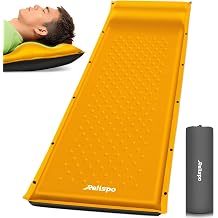 Self-Inflating Sleeping Pad, Built-in Pillow Camping Sleeping Pad with 30D High-Density Foam, 8R-Value 4-Season Sleeping Mat, Portable Lightweight Camping Mat for Backpacking Hiking Travel