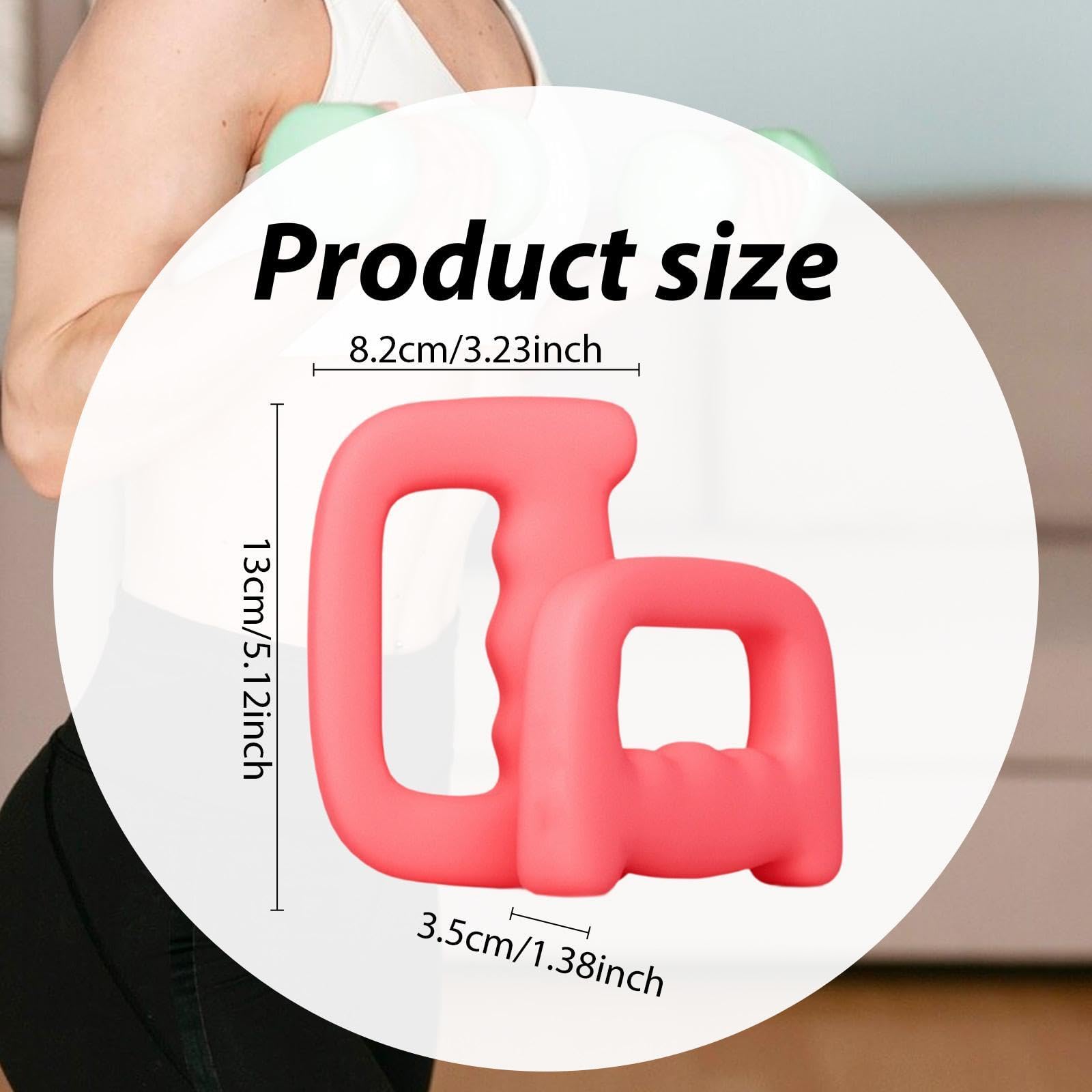 2 Pezzi Manubri Fitness Ergonomici Antiscivolo Ghisa Sagomata Impugnatura Nonslip Ideali per Allenamento Petto Braccia Spalle Curl Usati in Casa Uffic, Rosa Rossa 1.5 kg