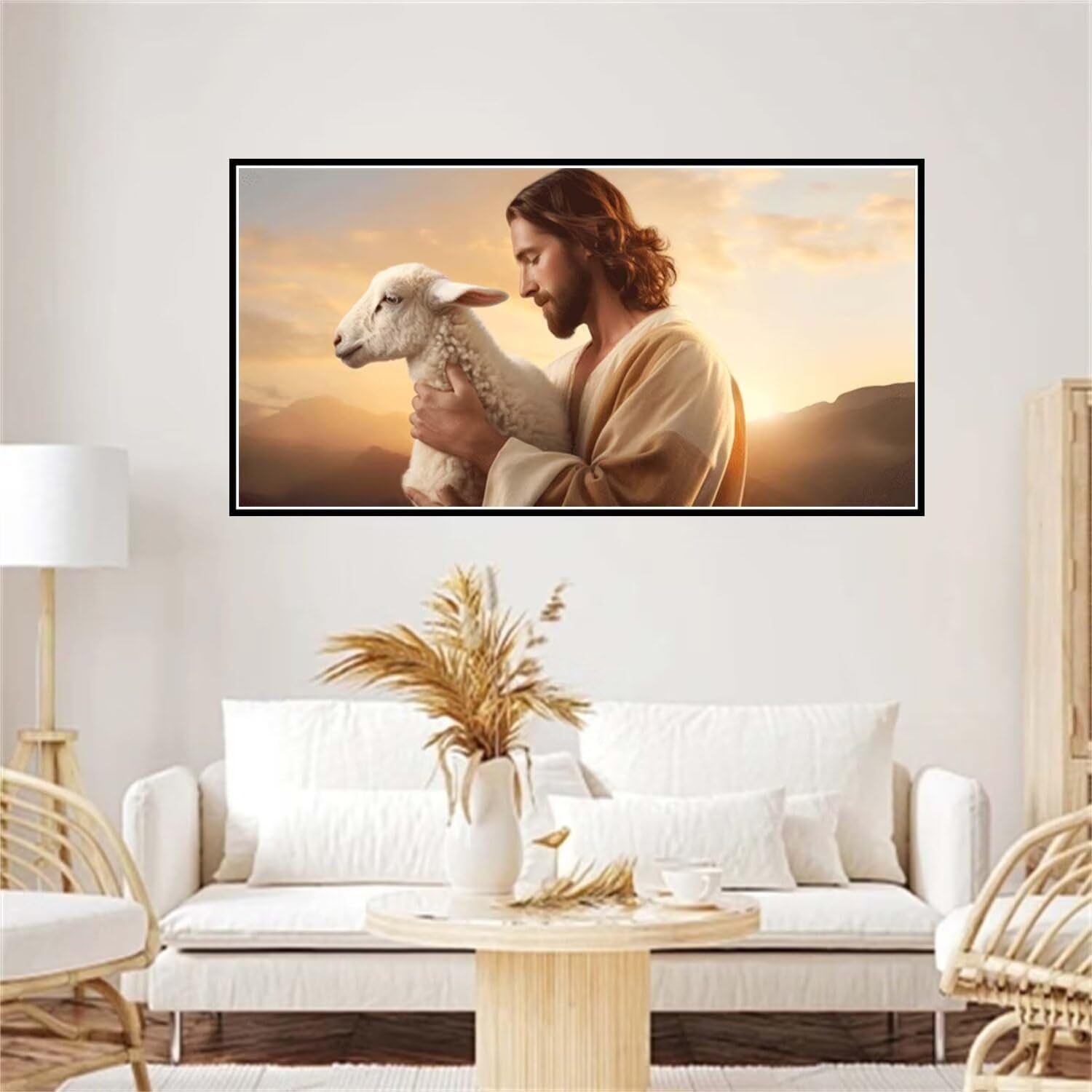 Heeboode Zestaw do malowania diamentowego 5D "zrób to sam" diamentowy obraz według liczb, diament, duży obraz, anioł Full Drill Decoration dla dorosłych dzieci, haft, Home Wall Décor-Square Drill,70 x 140 cm