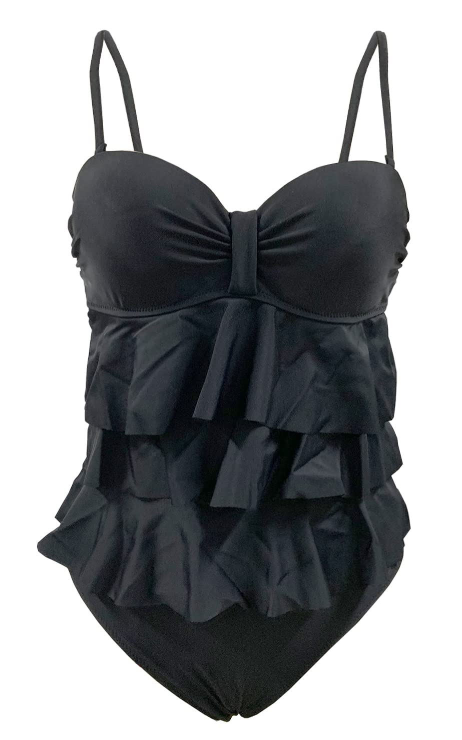 Rayson Costume da Bagno Donna Intero da Spiaggia Retro Tankini Donna Push Up con Volant Monokini Donna Controllo Addominale