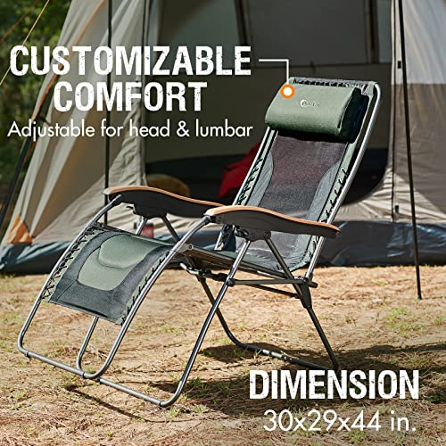 PORTAL Oversized Mesh Back Zero Gravity Reclining Patio Chairs, XL