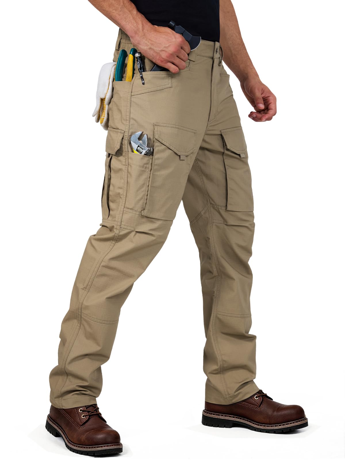 FREE SOLDIER Arbeitshosen Männer Cargohosen Herren Entspannte Passform Taktisch für Outdoor Bergsteigen Hosen mit Mehrfach-Taschen