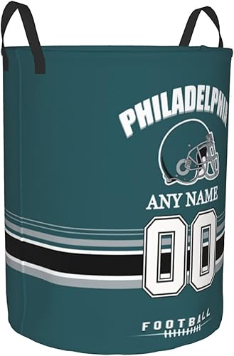 Miniatura 2 de Cesta de lavandería Filadelfia, cesta de lavandería personalizada estilo fútbol, cesta de almacenamiento plegable con nombre y número personalizado