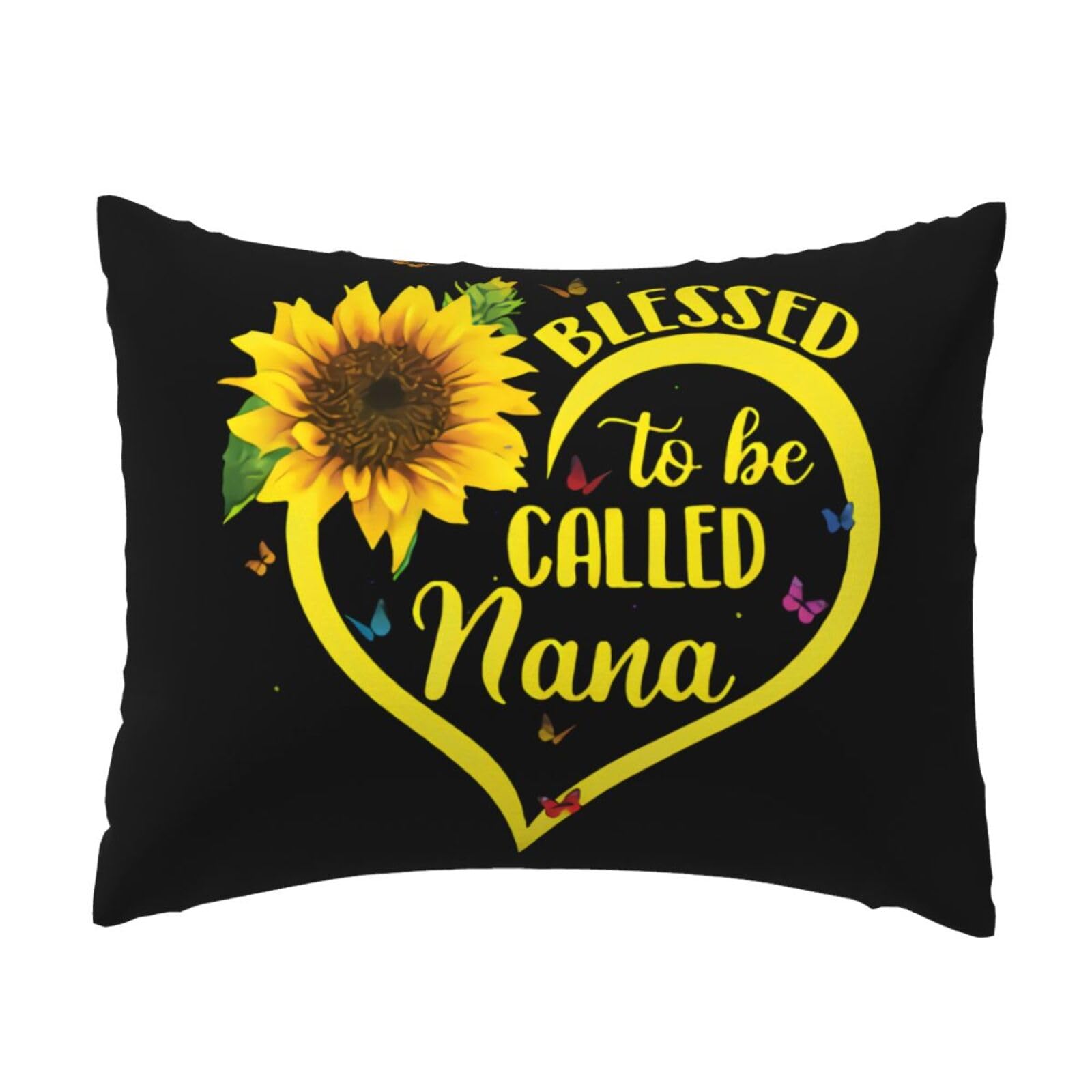 WSHFFILO Blessed to Be Called Nana Sunflower printed Pillow Case 20x26in Decorative pillowcase Throw Pillow Cover