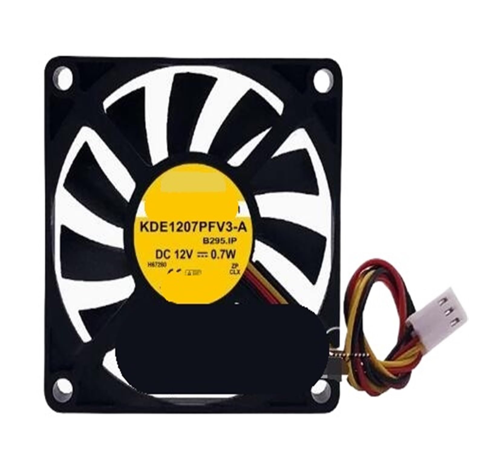 Ventilador de refrigeración para servidor 70x70x10 mm 12V con 4 cables y 0,7W de potencia