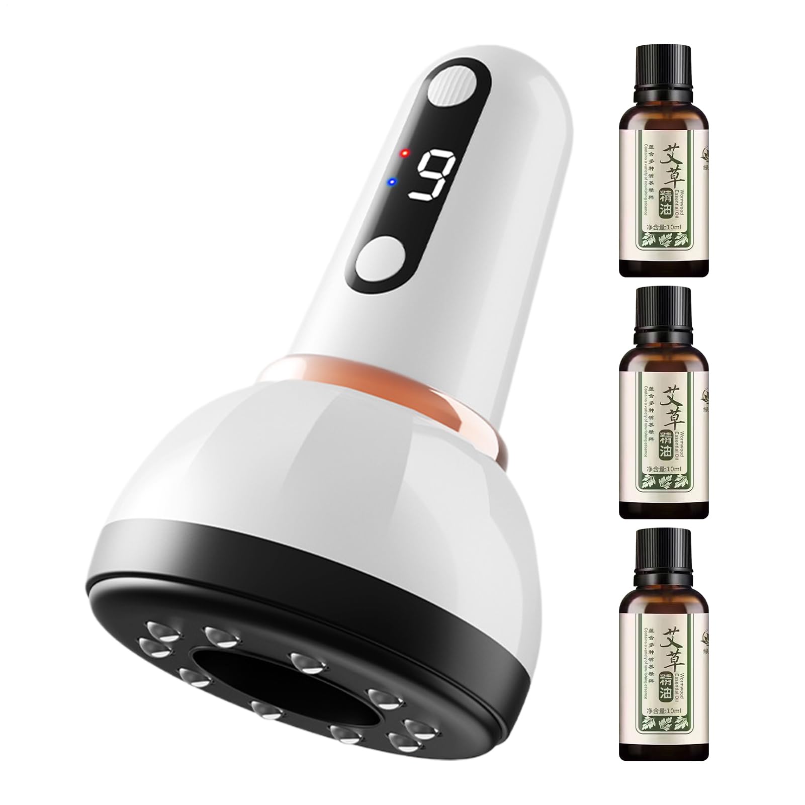 Cupping Device | Vacuum Massager,9 Modes Vibration Massage Device Scraping Tool for Neck Back Shoulder Abdomen Buttocks Thighs