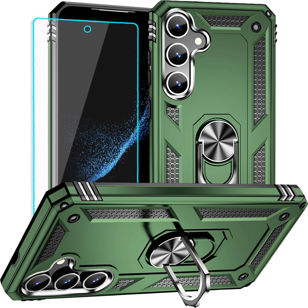 for Samsung Galaxy S24 Case: Galaxy S24 Case with HD Screen Protector - Military Grade Protective Cases with Ring for Sams...