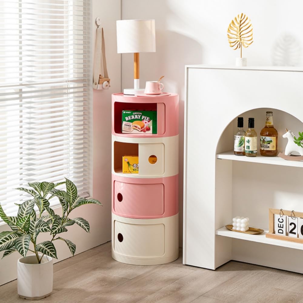 Amazon｜Aeroor万能家具 ラウンド収納キャビネット 多機能収納ボックス 