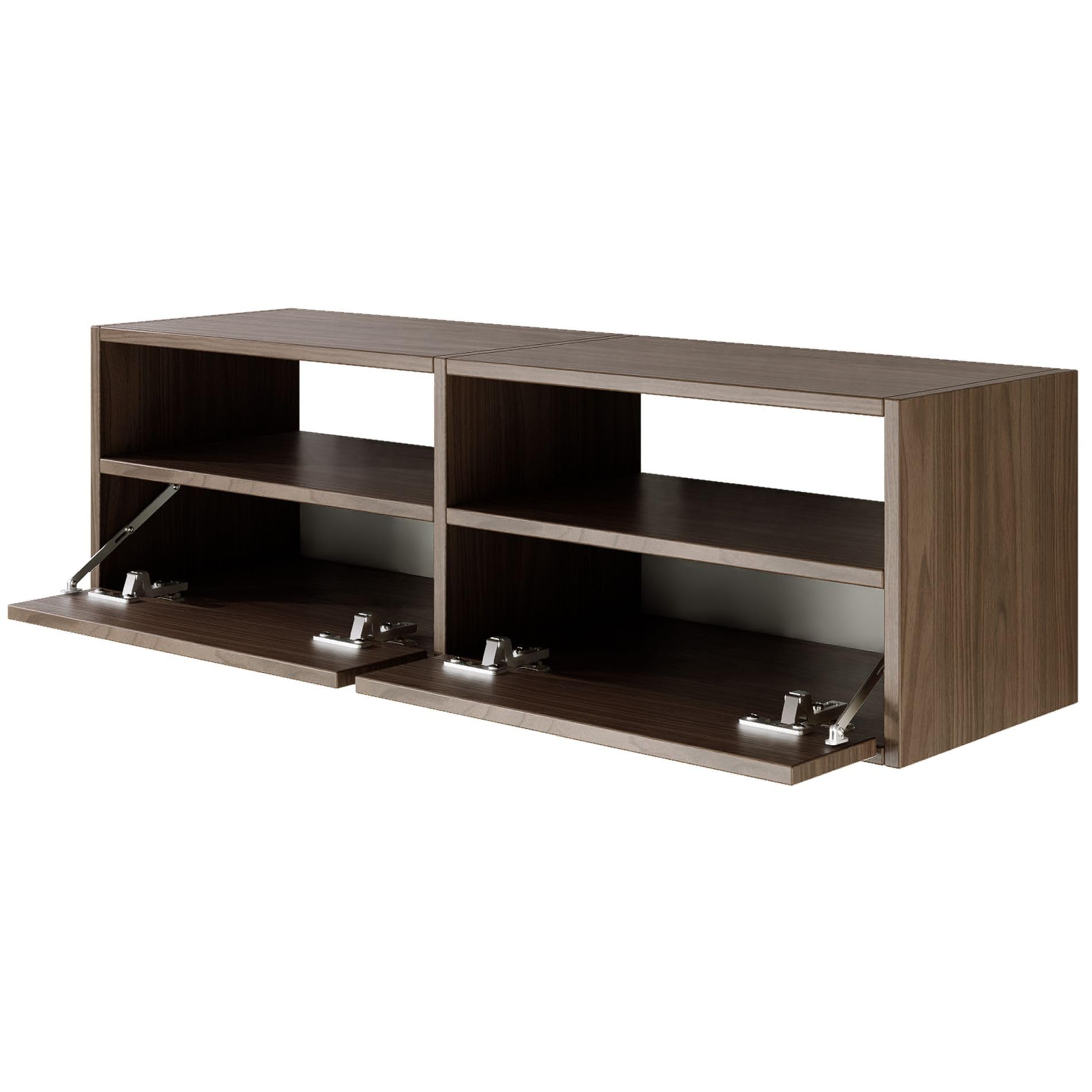 Selsey TV Lowboard - Farbe Wisconsin-Walnuss Moderne Fernseher Kommode 100 x 30 x 30 cm (BxTxH) TV Unterschrank für Wohnzimmer Schrank mit Klappen Push to Open Lowboard Hängend TV Cabinet Wandmontage