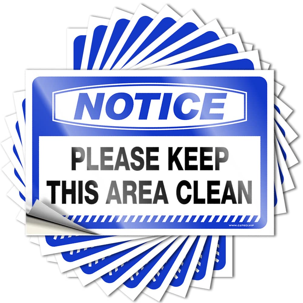 Funny for Teen Decal Wall Peel and Stick Decor - Art Notice Please Keep This Area Clean Room Door Surface(20X30CM-1Pcs)