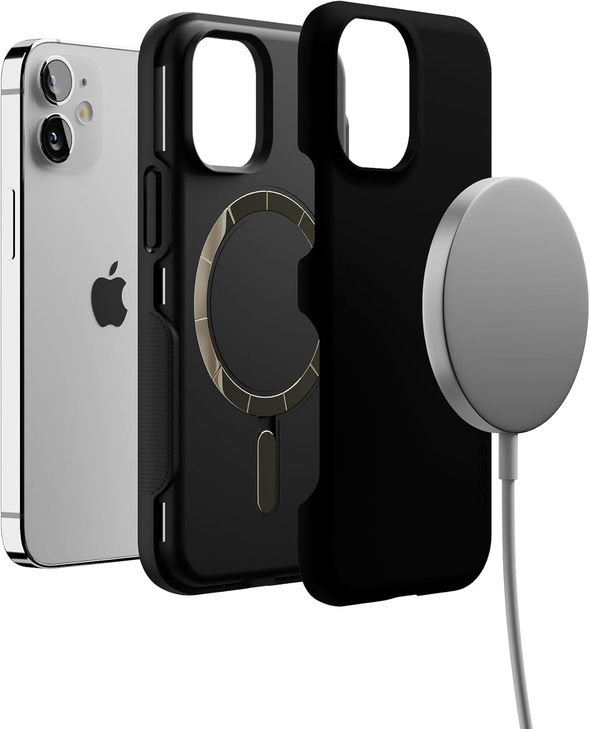 Casely iPhone 12 Mini Case | Black on Black | Bold Protective Design | Compatible with MagSafe