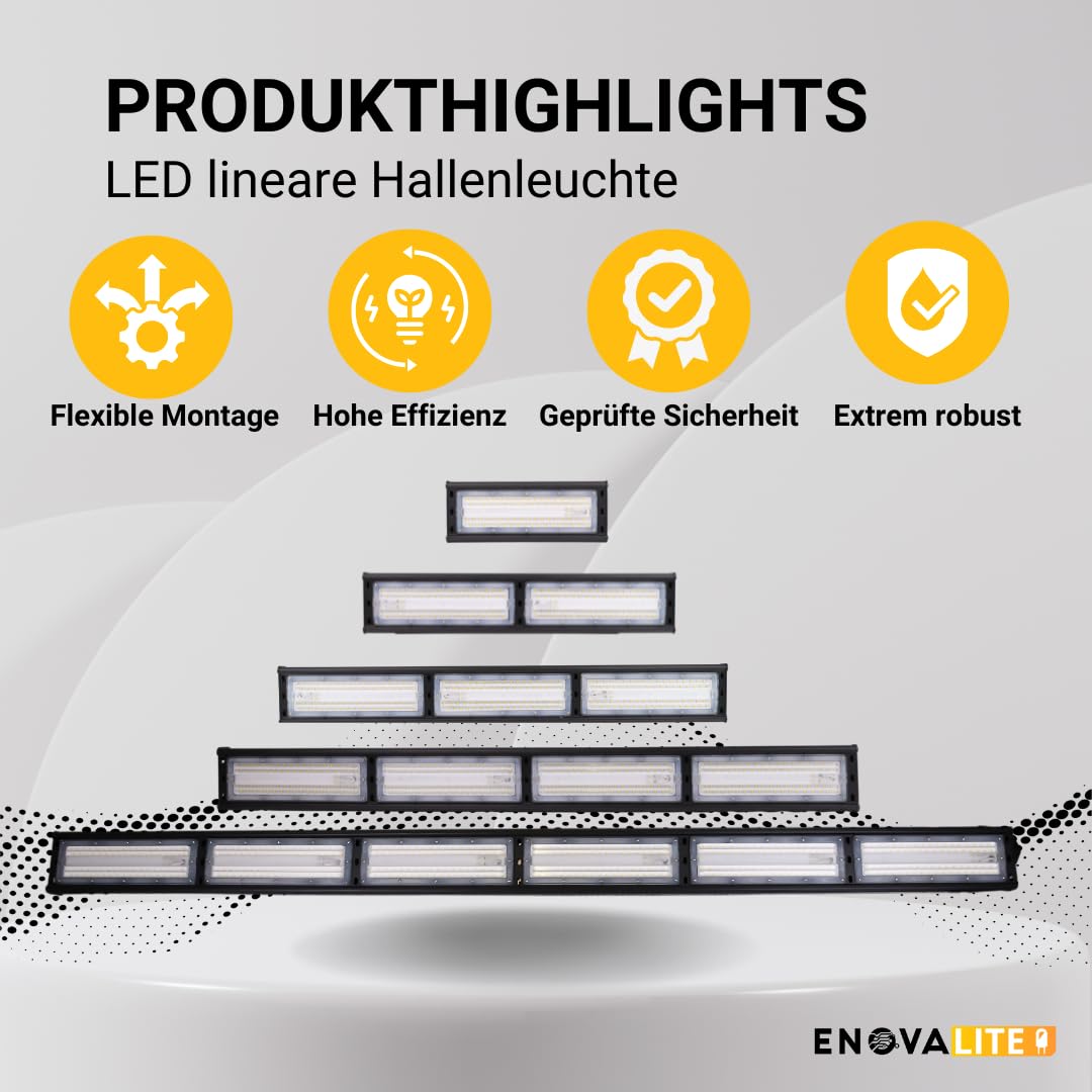 LED Hallenleuchte 100W 5000K Neutralweiß 12000lm - Industrie Hallenstrahler für Werkstatt, Lager, Garage - 120lm/W IP65 IK10 ENEC – High Bay Industrielampe Hallenbeleuchtung