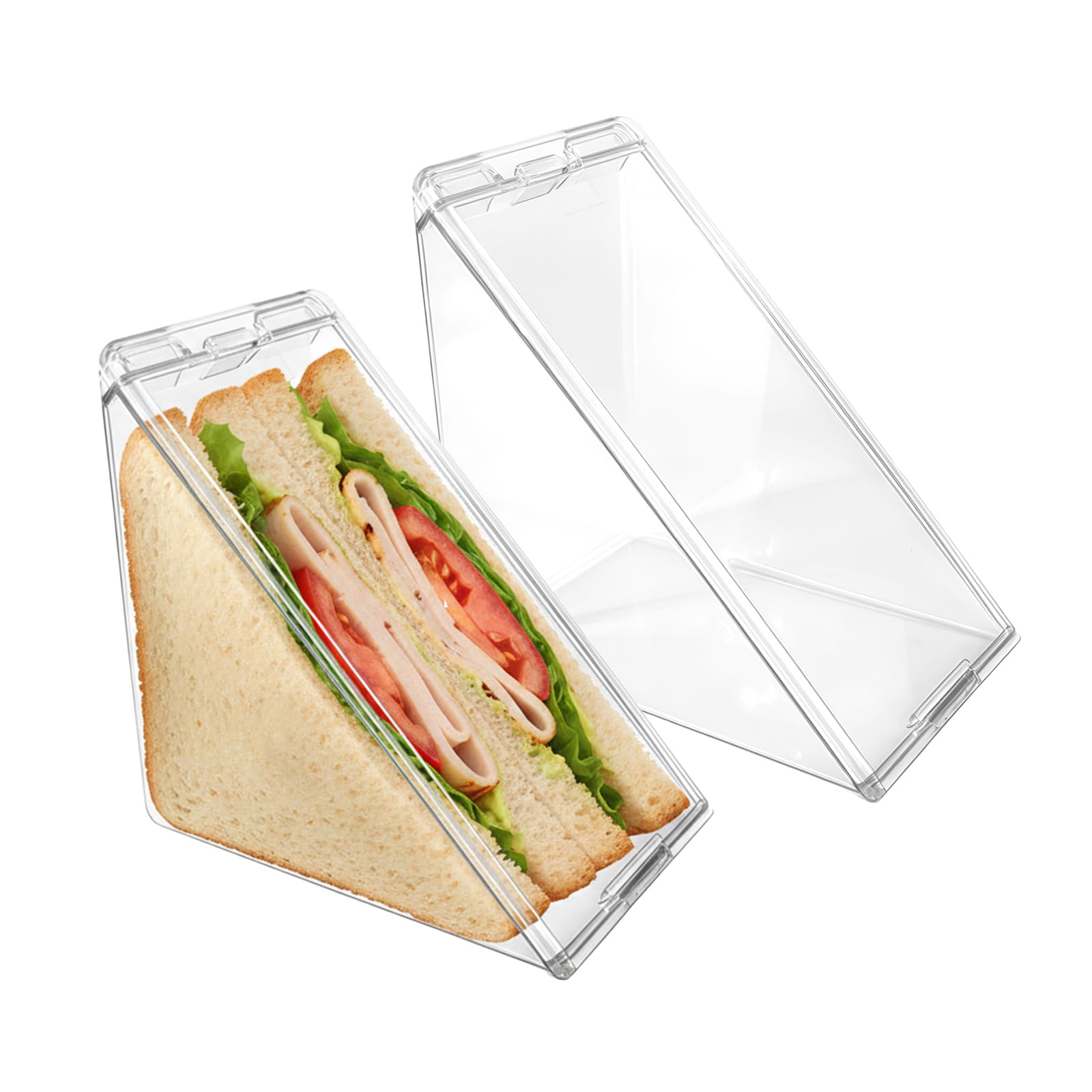 Rthynti 2 PCS Sandwich Container Triangle Reusable Reusable Sandwich Box with Lids for Breakfast Lunch Picnic Travel
