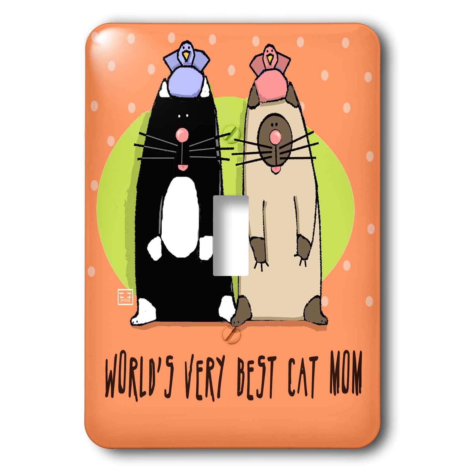 Interruptor individual World's Best Cat Mom de 3dRose para amantes de los gatos