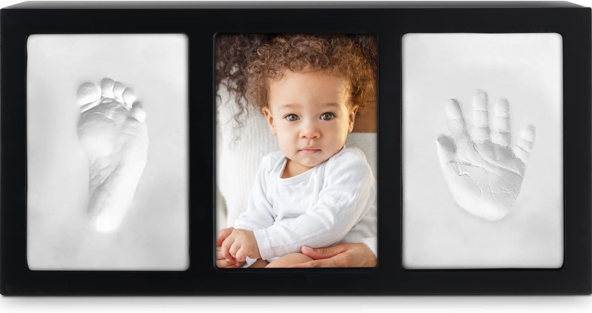 Clay Handprint & Footprint Keepsake Photo Wall Frame - Black